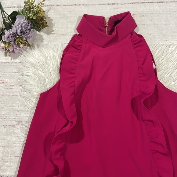 NWT TED BAKER LONDON Torriya Ruffle Pink Tunic Halter Dress - Picture 7 of 12